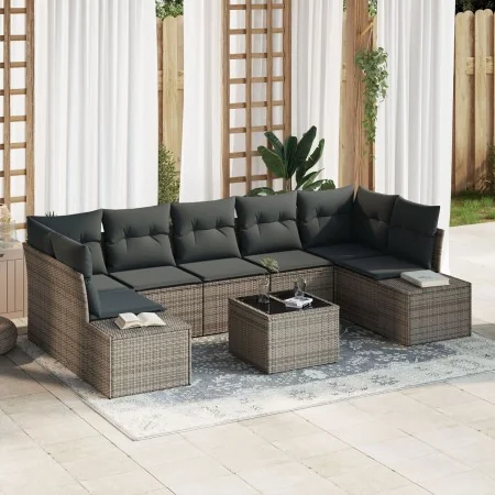 Juego de Sofá de Jardín de 8 Piezas con Cojines Gris Poliratán by , Outdoor sofas - Ref: Foro24-3346979, Price: 528,31 €, Dis...