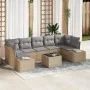 Juego de Sofás de Jardín de 8 Piezas con Cojines Beige de Poliratán | Foro24.es | Tu tienda online para hogar, jardín y más Foro24.es