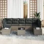 Juego de Sofá de Jardín de 8 Piezas con Cojines Gris Poliratán by , Outdoor sofas - Ref: Foro24-3346979, Price: 528,31 €, Dis...