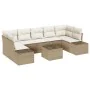 Conjunto de Sofás de Jardín de 8 Piezas con Cojines Beige Ratán Poliéster von , Outdoor-Sofas - Ref: Foro24-3346981, Preis: 5...