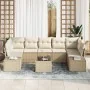 Conjunto de Sofás de Jardín de 8 Piezas con Cojines Beige Ratán Poliéster von , Outdoor-Sofas - Ref: Foro24-3346981, Preis: 5...