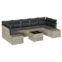 Set de sofá de jardín de 8 piezas con cojines gris claro poliratán by , Outdoor sofas - Ref: Foro24-3346982, Price: 598,77 €,...