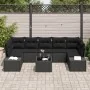 Juego de Sofá de Jardín de 8 Piezas con Cojines Ratán Negro by , Outdoor sofas - Ref: Foro24-3346983, Price: 573,30 €, Discou...