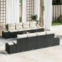 Juego de Sofás de Jardín de 9 Piezas con Cojines Negro Poliratán by , Outdoor sofas - Ref: Foro24-3346987, Price: 608,67 €, D...