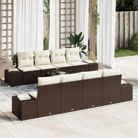 Set de Sofá de Jardín de 9 Piezas con Cojines de Ratán Poliéster Marrón | Foro24.es | Tu tienda online para hogar, jardín y más Foro24.es