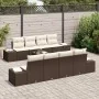 Set de Sofá de Jardín de 9 Piezas con Cojines de Ratán Poliéster Marrón | Foro24.es | Tu tienda online para hogar, jardín y más Foro24.es