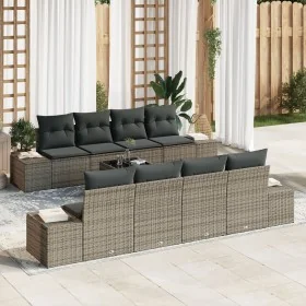 Conjunto de sofá de jardín de 9 piezas con cojines gris de poliratán by , Outdoor sofas - Ref: Foro24-3346989, Price: 626,66 ...