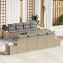 Conjunto de Sofás de Jardín de 9 Piezas con Cojines Beige Ratán Sintético | Foro24.es | Tu tienda online para hogar, jardín y más Foro24.es