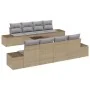 Conjunto de Sofás de Jardín de 9 Piezas con Cojines Beige Ratán Sintético | Foro24.es | Tu tienda online para hogar, jardín y más Foro24.es