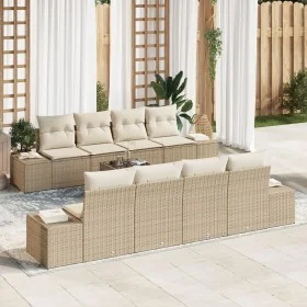 Conjunto de sofá de jardín de 9 piezas con cojines Beige Ratán Sintético by , Outdoor sofas - Ref: Foro24-3346991, Price: 669...
