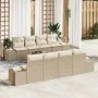 Conjunto de sofá de jardín de 9 piezas con cojines Beige Ratán Sintético by , Outdoor sofas - Ref: Foro24-3346991, Price: 669...