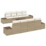 Conjunto de sofá de jardín de 9 piezas con cojines Beige Ratán Sintético by , Outdoor sofas - Ref: Foro24-3346991, Price: 669...
