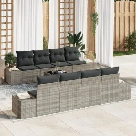 Conjunto de sofá de jardín de 9 piezas con