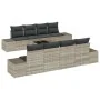Conjunto de sofá de jardín de 9 piezas con cojines gris claro de poliratán | Foro24.es | Tu tienda online para hogar, jardín y más Foro24.es