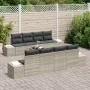Conjunto de sofá de jardín de 9 piezas con cojines gris claro de poliratán | Foro24.es | Tu tienda online para hogar, jardín y más Foro24.es