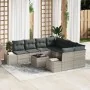 Juego de Sofás de Jardín de 9 Piezas con Cojines Gris Claro Ratán Poliéster by , Outdoor sofas - Ref: Foro24-3347002, Price: ...