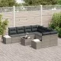 Juego de Sofás de Jardín de 9 Piezas con Cojines Gris Claro Ratán Poliéster by , Outdoor sofas - Ref: Foro24-3347002, Price: ...