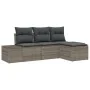 Conjunto de Sofá de Jardín de 4 Piezas con Cojines Gris Poliratán by , Outdoor sofas - Ref: Foro24-3347009, Price: 275,80 €, ...