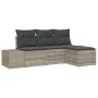 Juego de Sofá de Jardín de 4 Piezas con Cojines en Gris Claro Poliratán von , Outdoor-Sofas - Ref: Foro24-3347012, Preis: 295...