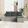 Juego de Sofá de Jardín de 4 Piezas con Cojines en Gris Claro Poliratán von , Outdoor-Sofas - Ref: Foro24-3347012, Preis: 295...