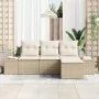 Juego de Sofá de Jardín Juego de 4 Beige y Crema by , Outdoor sofas - Ref: Foro24-3347011, Price: 294,49 €, Discount: %