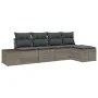 Juego de Sofá de Jardín de 5 Piezas con Cojines Grises de Ratán Sintético by , Outdoor sofas - Ref: Foro24-3347019, Price: 32...