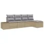 Conjunto de Sofá de Jardín de 5 Piezas con Cojines Beige de Polirratán | Foro24.es | Tu tienda online para hogar, jardín y más Foro24.es