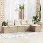 Juego de Sofá de Jardín de 5 Piezas con Cojines Beige Poliratán by , Outdoor sofas - Ref: Foro24-3347021, Price: 352,45 €, Di...