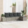 Juego de Sofá de Jardín de 5 Piezas con Cojines Gris Claro Ratán Poliéster by , Outdoor sofas - Ref: Foro24-3347022, Price: 3...