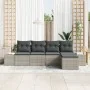 Juego de Sofá de Jardín de 5 Piezas con Cojines Gris Claro Ratán Poliéster by , Outdoor sofas - Ref: Foro24-3347022, Price: 3...