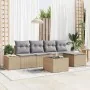 Conjunto de Sofás de Jardín de 6 Piezas con Cojines Ratán Poliéster Negro | Foro24.es | Tu tienda online para hogar, jardín y más Foro24.es