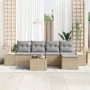 Conjunto de Sofás de Jardín de 6 Piezas con Cojines Ratán Poliéster Negro | Foro24.es | Tu tienda online para hogar, jardín y más Foro24.es