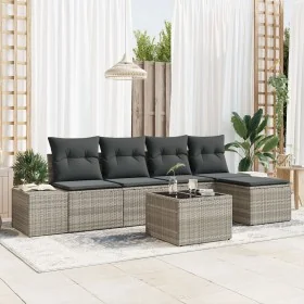 Juego de Sofá de Jardín de 6 Piezas con Cojines Gris Poliratán by , Outdoor sofas - Ref: Foro24-3347032, Price: 408,79 €, Dis...