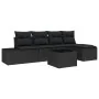 Conjunto de Sofá de Jardín de 6 Piezas con Cojines Beige de Poliratán by , Outdoor sofas - Ref: Foro24-3347033, Price: 379,49...