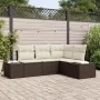 Conjunto de Sofá de Jardín de 4 Piezas con Cojines en Marrón de Ratán Sintético | Foro24.es | Tu tienda online para hogar, jardín y más Foro24.es