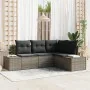 Juego de Sofá de Jardín de 4 Piezas con Cojines Gris Poliratán von , Outdoor-Sofas - Ref: Foro24-3347039, Preis: 303,73 €, Ra...