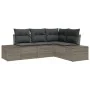 Juego de Sofá de Jardín de 4 Piezas con Cojines Gris Poliratán von , Outdoor-Sofas - Ref: Foro24-3347039, Preis: 303,73 €, Ra...