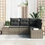 Juego de Sofá de Jardín de 4 Piezas con Cojines Gris Poliratán von , Outdoor-Sofas - Ref: Foro24-3347039, Preis: 303,73 €, Ra...