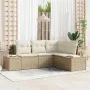 Conjunto de Sofá de Jardín de 4 Piezas con Cojines Beige Poliratán von , Outdoor-Sofas - Ref: Foro24-3347041, Preis: 340,18 €...