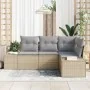 Juego de Sofá de Jardín de 4 Piezas con Cojines Beige Ratán | Foro24.es | Tu tienda online para hogar, jardín y más Foro24.es