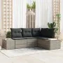 Set de Sofá de Jardín de 4 Piezas con Cojines Gris Claro Poliratán von , Outdoor-Sofas - Ref: Foro24-3347042, Preis: 333,17 €...