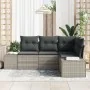 Set de Sofá de Jardín de 4 Piezas con Cojines Gris Claro Poliratán von , Outdoor-Sofas - Ref: Foro24-3347042, Preis: 333,17 €...