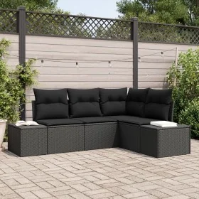 Juego de Sofá de Jardín de 4 Piezas con Cojines de Poliratán Negro von , Outdoor-Sofas - Ref: Foro24-3347043, Preis: 317,08 €...