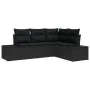 Juego de Sofá de Jardín de 4 Piezas con Cojines de Poliratán Negro von , Outdoor-Sofas - Ref: Foro24-3347043, Preis: 317,08 €...