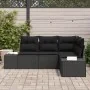 Juego de Sofá de Jardín de 4 Piezas con Cojines de Poliratán Negro von , Outdoor-Sofas - Ref: Foro24-3347043, Preis: 317,08 €...