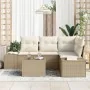 Juego de Sofá de 5 Piezas de Jardín con Cojines Ratán Poliéster Marrón by , Outdoor sofas - Ref: Foro24-3347051, Price: 394,0...
