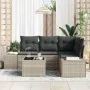 Juego de Sofá de Jardín de 5 Piezas con Cojines Gris Poliratán by , Outdoor sofas - Ref: Foro24-3347052, Price: 386,93 €, Dis...