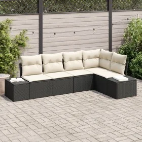 Conjunto de Sofá de Jardín de 5 Piezas con Cojines Negro Poliratán by , Outdoor sofas - Ref: Foro24-3347057, Price: 353,84 €,...