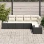 Conjunto de Sofá de Jardín de 5 Piezas con Cojines Negro Poliratán by , Outdoor sofas - Ref: Foro24-3347057, Price: 353,84 €,...