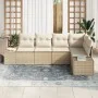 Juego de Sofá de Jardín de 5 Piezas con Cojines Beige de Ratán y Poliéster by , Outdoor sofas - Ref: Foro24-3347061, Price: 3...